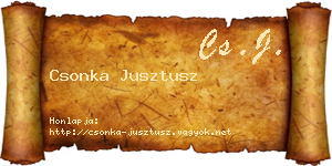 Csonka Jusztusz névjegykártya